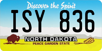 ND license plate ISY836