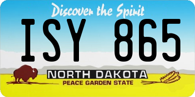 ND license plate ISY865