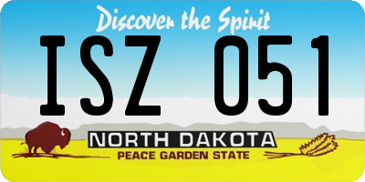 ND license plate ISZ051