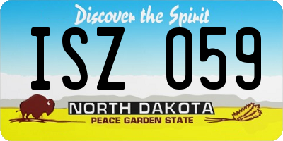 ND license plate ISZ059