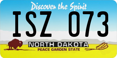 ND license plate ISZ073