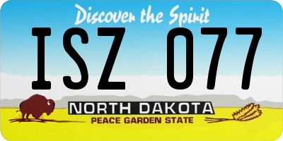 ND license plate ISZ077