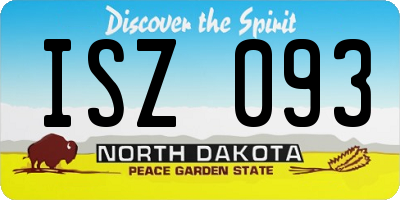 ND license plate ISZ093