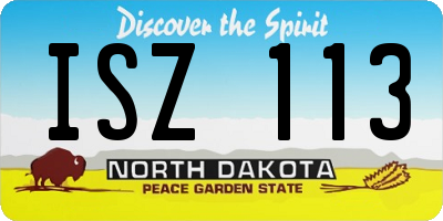 ND license plate ISZ113
