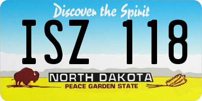 ND license plate ISZ118