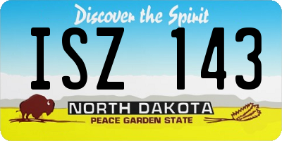 ND license plate ISZ143