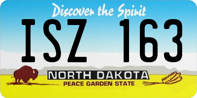 ND license plate ISZ163