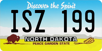 ND license plate ISZ199