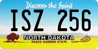 ND license plate ISZ256