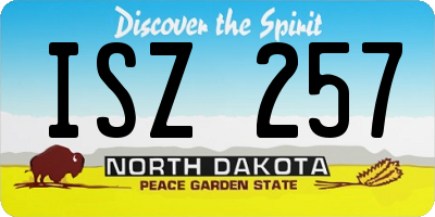 ND license plate ISZ257