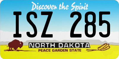 ND license plate ISZ285