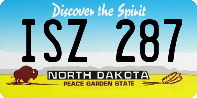 ND license plate ISZ287