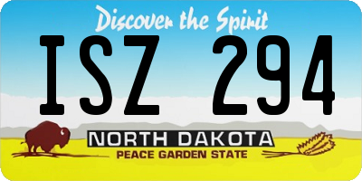 ND license plate ISZ294