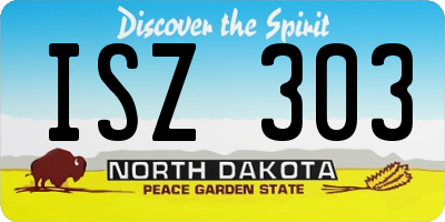 ND license plate ISZ303