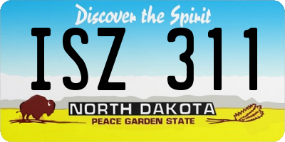 ND license plate ISZ311