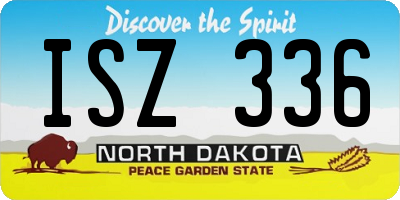 ND license plate ISZ336