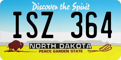 ND license plate ISZ364