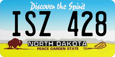 ND license plate ISZ428