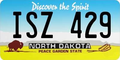 ND license plate ISZ429