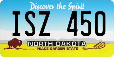 ND license plate ISZ450