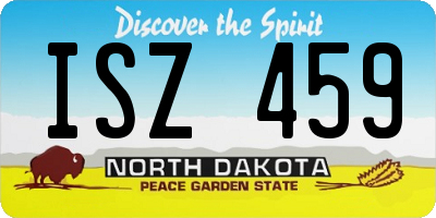 ND license plate ISZ459