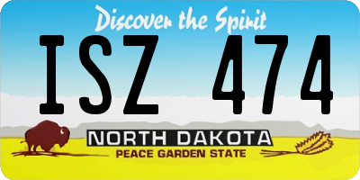 ND license plate ISZ474