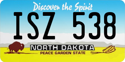 ND license plate ISZ538