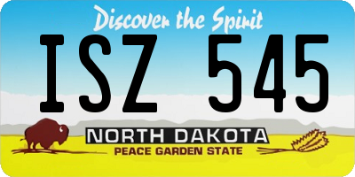 ND license plate ISZ545