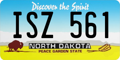 ND license plate ISZ561