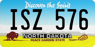 ND license plate ISZ576