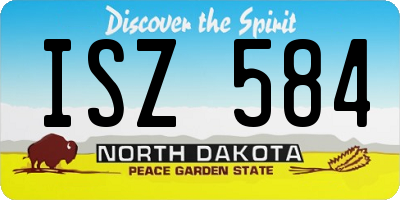 ND license plate ISZ584