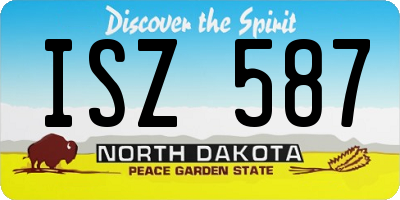ND license plate ISZ587