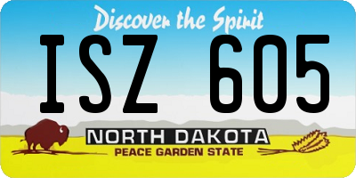 ND license plate ISZ605