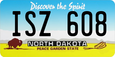 ND license plate ISZ608