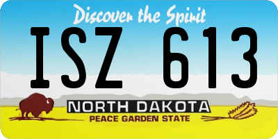 ND license plate ISZ613