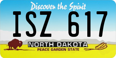 ND license plate ISZ617