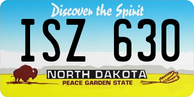 ND license plate ISZ630