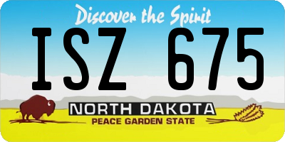 ND license plate ISZ675