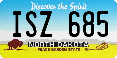 ND license plate ISZ685