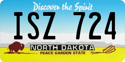 ND license plate ISZ724