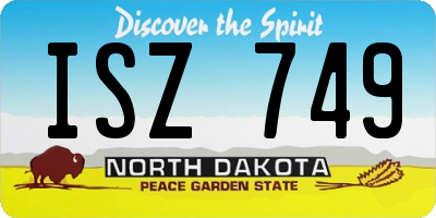 ND license plate ISZ749