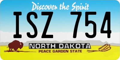 ND license plate ISZ754