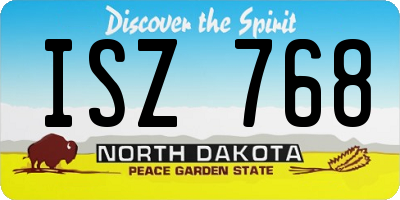 ND license plate ISZ768
