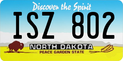 ND license plate ISZ802