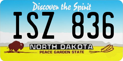 ND license plate ISZ836