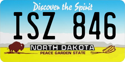 ND license plate ISZ846