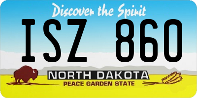 ND license plate ISZ860