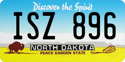 ND license plate ISZ896