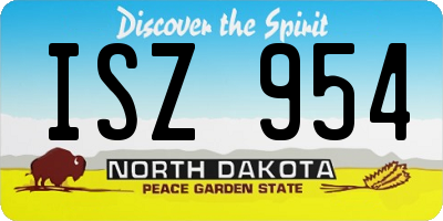 ND license plate ISZ954