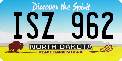 ND license plate ISZ962